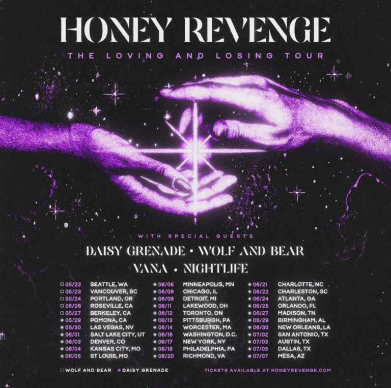 Honey Revenge announces “The Loving and Losing Tour” with special guests Wolf & Bear and Daisy Grenade